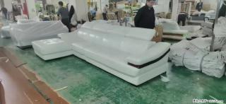 【大厂仿真皮沙发】实木框架，高回弹海绵45密度。全新包装，质量非常好，3.6米右贵妃 - 湖州28生活网 huzhou.28life.com